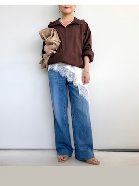 「DHOLIC（ディーホリック）のアイテム（トップス）」を使った、SACHIさん（レディース・150cm）の春コーディネート