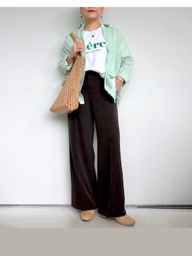 「IAMUSE（アイアミューズ）のアイテム」を使った、SACHIさん（レディース・150cm）の春コーディネート