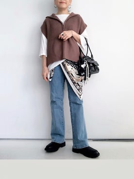 「アイテム（チャーム）」を使った、SACHIさん（レディース・150cm）の秋コーディネート
