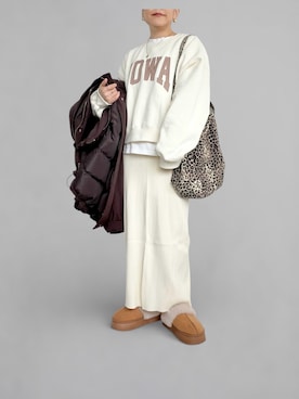 「アイテム（サンダル）」を使った、SACHIさん（レディース・150cm）の冬コーディネート