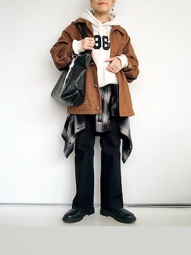 「アイテム（リング）」を使った、SACHIさん（レディース・150cm）の秋コーディネート