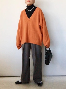 「DHOLIC（ディーホリック）のアイテム（ピアス（両耳用））」を使った、SACHIさん（レディース・150cm）の冬コーディネート