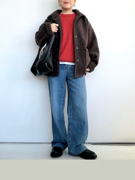 「アイテム（トートバッグ）」を使った、SACHIさん（レディース・150cm）の秋コーディネート