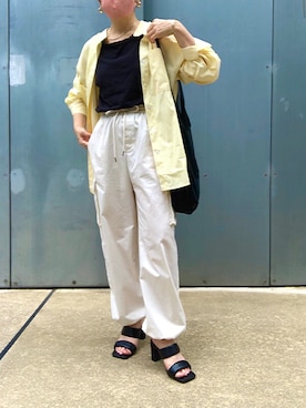 「アイテム（カーゴパンツ）」を使った、SACHIさん（レディース・150cm）の夏コーディネート