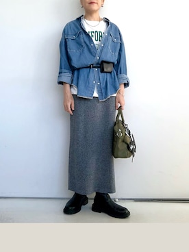 「アイテム（チャーム）」を使った、SACHIさん（レディース・150cm）の秋コーディネート