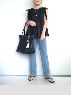 「アイテム（チャーム）」を使った、SACHIさん（レディース・150cm）の夏コーディネート