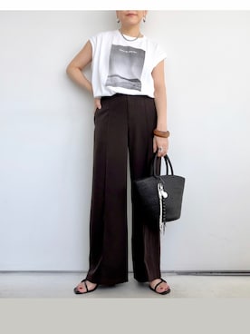 「ACE（エース）のACE ワイドノースリーブTシャツ（Tシャツ/カットソー、ホワイト系）」を使った、SACHIさん（レディース・150cm）の夏コーディネート