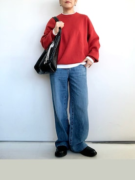 「アイテム（トートバッグ）」を使った、SACHIさん（レディース・150cm）の秋コーディネート