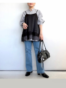 「ANME（アンメ）のアイテム」を使った、SACHIさん（レディース・150cm）の春コーディネート