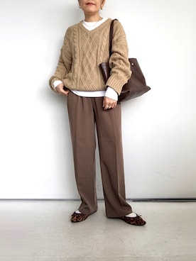 「アイテム（バレエシューズ）」を使った、SACHIさん（レディース・150cm）の秋コーディネート