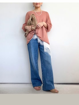 「DHOLIC（ディーホリック）のアイテム（トップス）」を使った、SACHIさん（レディース・150cm）の春コーディネート