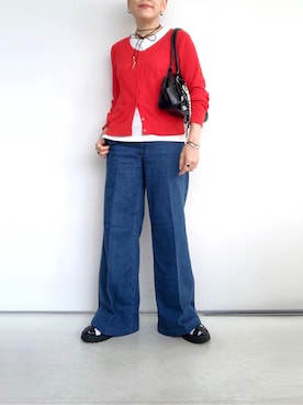 「カーディガン」｜SACHIさん（レディース・150cm）の秋コーディネート