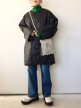 「andme（アンドミー）のアイテム（モッズコート）」を使った、SACHIさん（レディース・150cm）の秋コーディネート