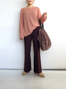 「アイテム（イヤリング）」を使った、SACHIさん（レディース・150cm）の秋コーディネート