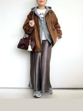 「アイテム（チャーム）」を使った、SACHIさん（レディース・150cm）の秋コーディネート