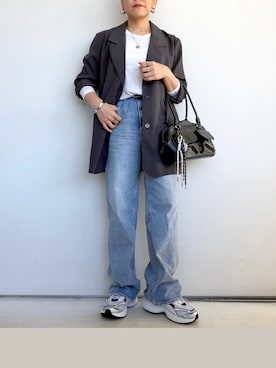 「GU（ジーユー）のアイテム（アクセサリー）」を使った、SACHIさん（レディース・150cm）の秋コーディネート