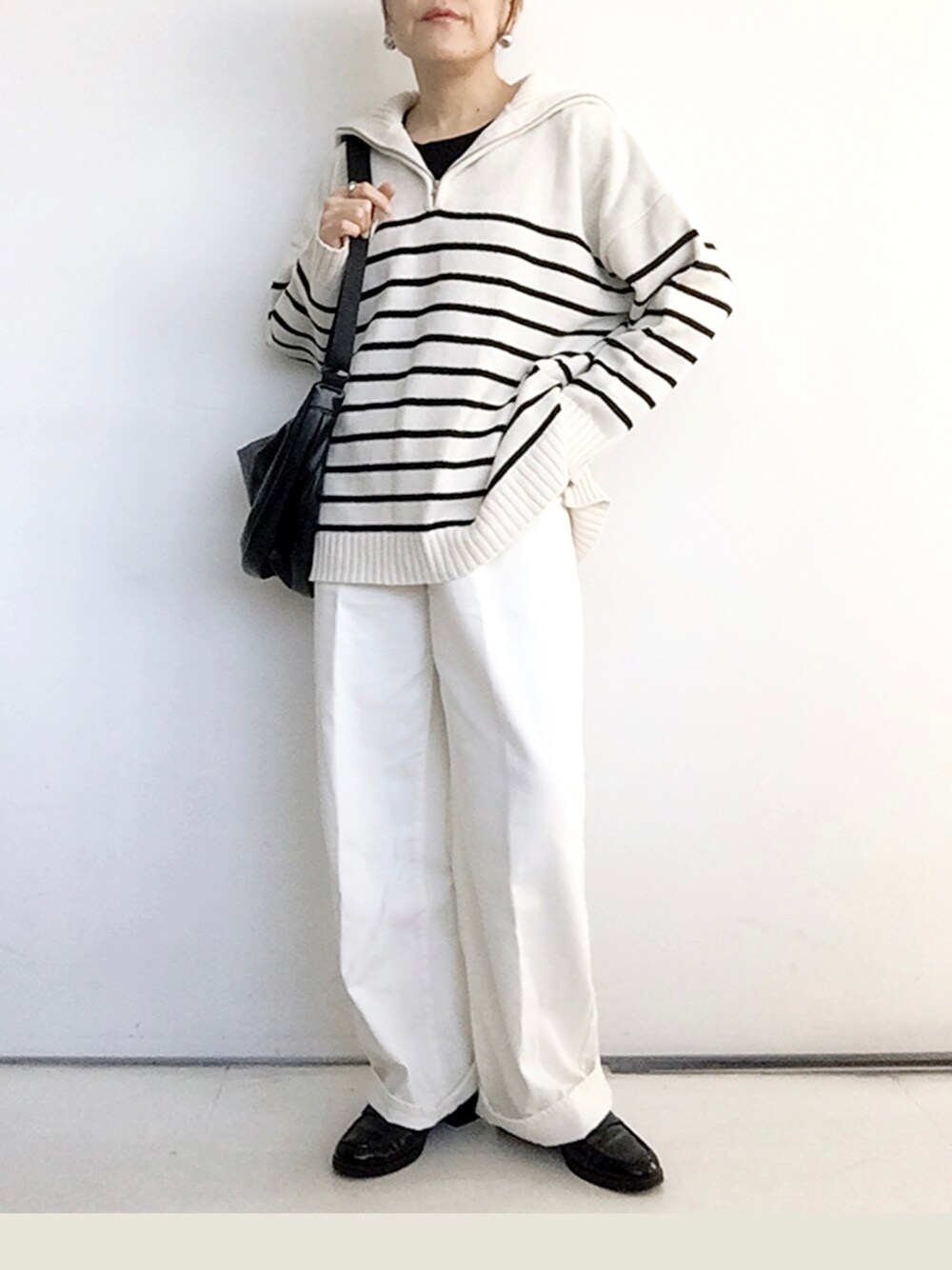 メンズ トップス ハーフジップニット ボーダー 着回し きれいめ メンズ トップス ハーフジップニット ボーダー 着回し きれいめ