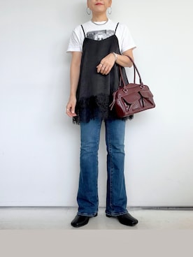 「GU（ジーユー）のアイテム（アクセサリー）」を使った、SACHIさん（レディース・150cm）の秋コーディネート
