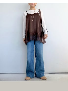 「Bonjour Sagan（ボンジュールサガン）のアイテム」を使った、SACHIさん（レディース・150cm）の春コーディネート