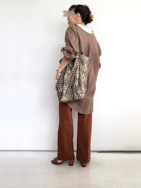 「アイテム（タンクトップ）」を使った、SACHIさん（レディース・150cm）の秋コーディネート