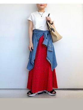 「JEANASIS（ジーナシス）のアイテム」を使った、SACHIさん（レディース・150cm）の夏コーディネート