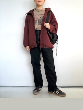 「アイテム（ボディバッグ/ウエストポーチ）」を使った、SACHIさん（レディース・150cm）の秋コーディネート