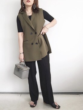 「Perle Peche（ペルルペッシュ）のアイテム」を使った、SACHIさん（レディース・150cm）の夏コーディネート