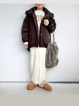 「アイテム（サンダル）」を使った、SACHIさん（レディース・150cm）の冬コーディネート
