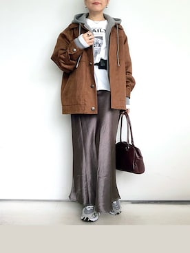 「アイテム（チャーム）」を使った、SACHIさん（レディース・150cm）の秋コーディネート