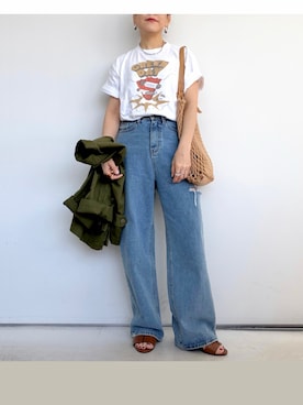 「IAMUSE（アイアミューズ）のアイテム」を使った、SACHIさん（レディース・150cm）の春コーディネート