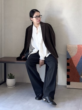 「アイテム（リング）」を使った、ひなさん（レディース・165cm）の秋コーディネート
