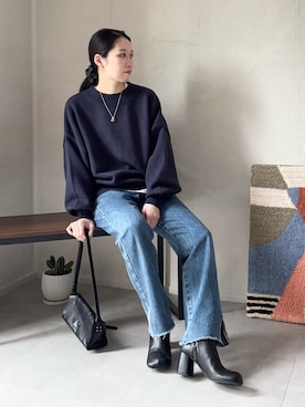 「アイテム（シュシュ）」を使った、ひなさん（レディース・165cm）の秋コーディネート