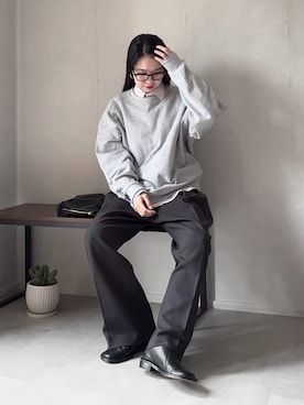 「メガネ女子」｜「アイテム（スリッポン）」を使った、ひなさん（レディース・165cm）の春コーディネート