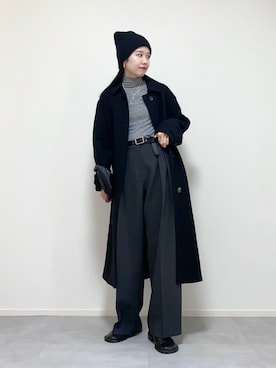 「タートルネック」｜「アイテム（スリッポン）」を使った、ひなさん（レディース・165cm）の冬コーディネート