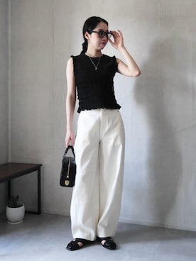 「Zoff（ゾフ）のアイテム」を使った、ひなさん（レディース・165cm）の夏コーディネート