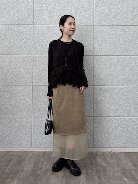 「ete（エテ）の○オブジェ ピアス L（ピアス（両耳用））」を使った、ひなさん（骨格ウェーブ・レディース・165cm）の秋コーディネート