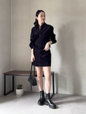 「アイテム（シュシュ）」を使った、ひなさん（レディース・165cm）の秋コーディネート