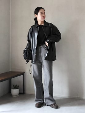 「アイテム（リング）」を使った、ひなさん（レディース・165cm）の冬コーディネート