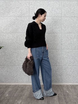 「アイテム（ピアス（両耳用））」を使った、ひなさん（レディース・165cm）の秋コーディネート