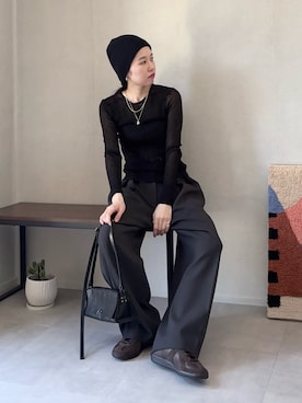 「アイテム（ニットキャップ/ビーニー）」を使った、ひなさん（レディース・165cm）の夏コーディネート