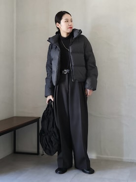 「アイテム（スリッポン）」を使った、ひなさん（レディース・165cm）の冬コーディネート