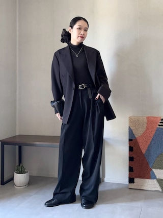 「TEN.（テン）のSILVER925 アーチネックレス（ネックレス）」を使った、ひなさん（レディース・165cm）の秋コーディネート