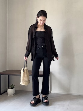「アイテム（ネックレス）」を使った、ひなさん（レディース・165cm）の夏コーディネート