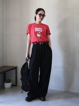 「Zoff（ゾフ）のアイテム」を使った、ひなさん（レディース・165cm）の夏コーディネート