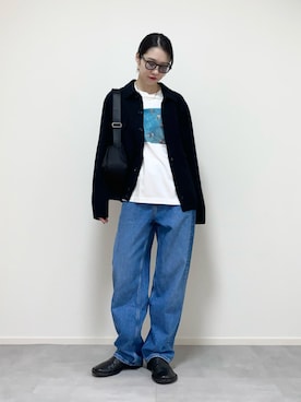 「メガネ女子」｜「アイテム（スリッポン）」を使った、ひなさん（レディース・165cm）の秋コーディネート