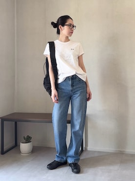 「Onitsuka Tiger（オニツカタイガー）のアイテム」を使った、ひなさん（レディース・165cm）の夏コーディネート