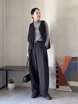 「アイテム（ベスト）」を使った、ひなさん（レディース・165cm）の秋コーディネート