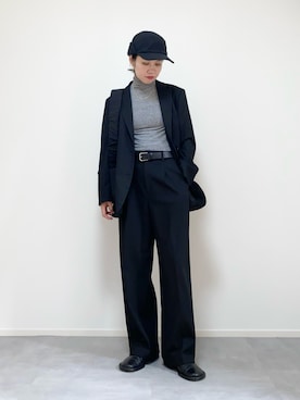 「タートルネック」｜「アイテム（スリッポン）」を使った、ひなさん（レディース・165cm）の秋コーディネート