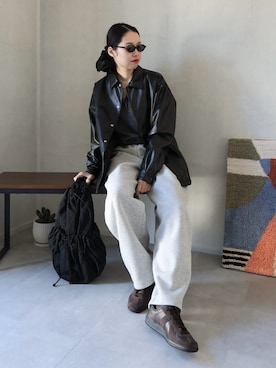 「アイテム（ヘアアクセサリー）」を使った、ひなさん（レディース・165cm）の秋コーディネート