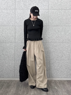 「アイテム（リング）」を使った、ひなさん（レディース・165cm）の秋コーディネート